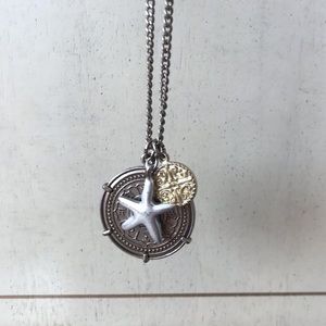 Boho necklace with coins and starfish trinkets